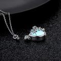 wholesale 925 Sterling Silver Moonstone Rose Pendant Necklace-0-2
