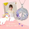 TOUPOP Sterling Silver Unicorn Necklace Gemstone Animal Jewelry For Women-0-1