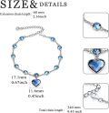 wholesale TOUPOP Christmas Gifts Heart Sapphire Bracelet For Women 925 Sterling Silver Fashion Crystal Jewelry Birthday Gifts For Friend Mom Her Thanksgiving Day -0-3