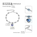 TOUPOP Sterling Silver Sapphire Crystal Bracelet Women Birthday Christmas Gifts-0-3