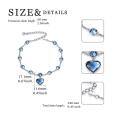 TOUPOP Sterling Silver Sapphire Crystal Bracelet Women Birthday Christmas Gifts-0-3