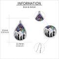 wholesale 925 Sterling Silver Teardrop Abalone Shell Mountain Forest Earring Drops for Women Gifts-0-2