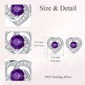 wholesale 925 Sterling Silver Birthstone Heart Stud Earrings Jewelry Gifts for Women-0-39