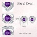wholesale 925 Sterling Silver Birthstone Heart Stud Earrings Jewelry Gifts for Women-0-39