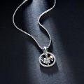 wholesale 925 Sterling Silver Skull & Snake with Sun and Moon Pendant Necklace - Gothic s for Her Him-0-2
