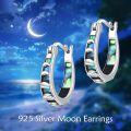 wholesale 925 Sterling Silver Abalone Shell Inlay Small Hoop Earrings for Women-0-1