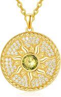 wholesale 925 Sterling Silver Birthstone Sun Coin Pendant Necklace for Women-0-0
