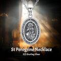 wholesale 925 Sterling Silver Saint Peregrine Protection Pendant Necklace for Men Women Catholic-0-1