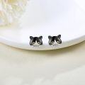 wholesale 925 Sterling Silver Cat Face Stud Earrings Adorable Pet s for Women and Girls-0-3
