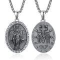 wholesale 925 Sterling Silver Admetus Patron Saint Necklace | Amulet Cross Jewelry for Men with 2.5mm 22+2 Rolo Chain -0-0