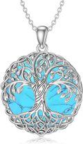 wholesale 925 Sterling Silver Abalone Shell Tree Of Life Pendant Necklace with 18+2 Chain-0-4