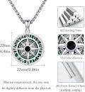wholesale 925 Sterling Silver Malachite Compass Pendant Necklace  for Men & Women - Graduation Gift-0-2