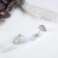 wholesale 925 Sterling Silver Teardrop CZ Flower Studs Earrings for Women Girls  48x36mm-0-3