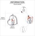 wholesale 925 Sterling Silver Heart-Shaped Snowman Christmas Dangle Earrings Gift for Women-0-4