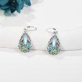 wholesale 925 Sterling Silver Abalone Shell Dragonfly Filigree Teardrop Dangle Leverback Earrings-0-2