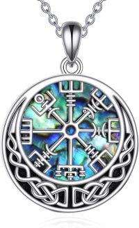 wholesale 925 Sterling Silver Abalone Shell Celtic Knot Trinity Pendant Necklace for Women and Men-Viking Necklace