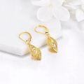 wholesale Gold Plated 925 Sterling Silver Filigree Vintage Dangle Drop Leverback Earrings -0-3