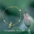 wholesale 14K Gold Dragonfly Charm Bracelet with CZ Stones - Witch's Knot Design for Women-0-5