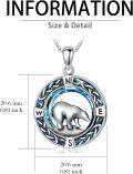 wholesale 925 Sterling Silver Blue Crystal Compass Pendant Necklace with Celtic Knot Design and Mountain Elements-0-5