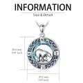 wholesale 925 Sterling Silver Blue Crystal Compass Pendant Necklace with Celtic Knot Design and Mountain Elements-0-5