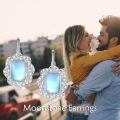 wholesale 925 Sterling Silver Moonstone Zircon Swirl Design Drop Earrings White Gold Plated For Women-0-5