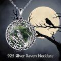 wholesale 925 Sterling Silver Raven Pendant Necklace Gothic Nature Jewelry for Women-0-1