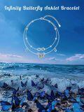 wholesale 925 Sterling Silver Butterfly & Shell Charm Ankle Bracelet with Infinite Waves and Opal Beads-0-5
