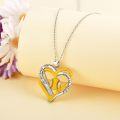 wholesale 925 Sterling Silver Heart-Shaped Baseball Pendant Necklace with Inspirational Message - Sports  for Athletes-0-2