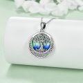 wholesale 925 Sterling Silver Celtic Knot Tree of Life Green Blue Agate Pendant Necklace-0-2