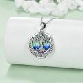 wholesale 925 Sterling Silver Celtic Knot Tree of Life Green Blue Agate Pendant Necklace-0-2
