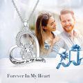 wholesale Sterling Silver & CZ Highland Cow Necklace for Women, Cute Heart Pendant, Adjustable Chain, Gift for Her-0-5