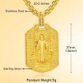 wholesale 925 Sterling Silver Saint Benedict Medal Pendant with Cross and Rope Chain - Catholic Religious  for Men & Women-0-5