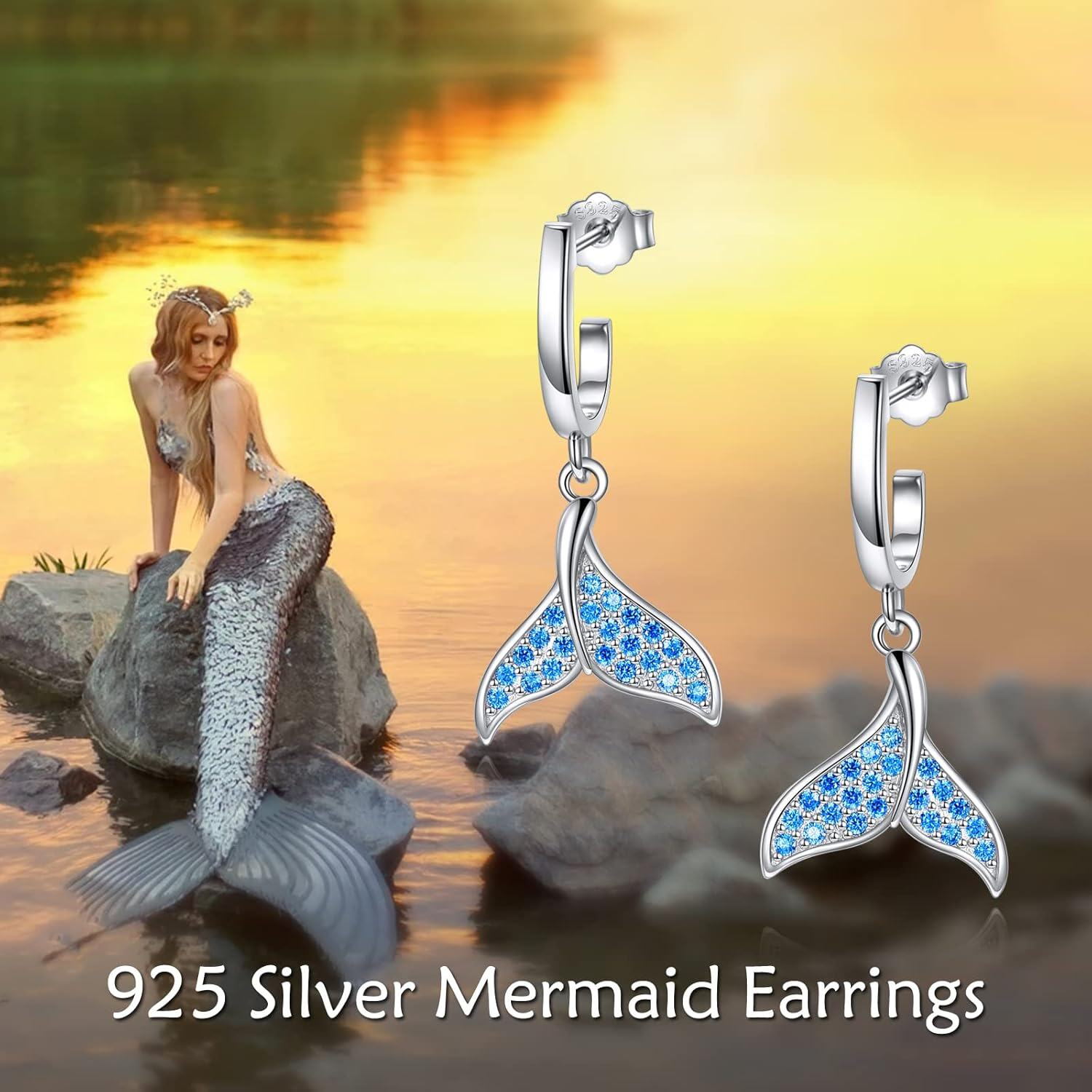 Sterling Silver Hypoallergenic Drop Dangle Earrings for Women-0-5