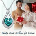 wholesale TOUPOP December Birthstone Necklace 925 Sterling Silver Infinity Pendant Necklaces Turquoise Jewelry For Women Anniversary Birthday Gifts For Her For Wife Girlfriend Mom Sister -0-1
