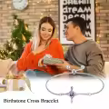 TOUPOP Sterling Silver Birthstone Cross Infinity Bracelet For Women-0-2