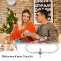 TOUPOP Sterling Silver Birthstone Cross Infinity Bracelet For Women-0-2