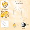 wholesale 925 Sterling Silver Bumble Bee Citrine Heart Pendant Necklace Crystal s for Her Wife Mom-0-3