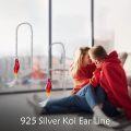 wholesale 925 Sterling Silver Red Fish Drop Threader Earrings for Women and Girls-0-2
