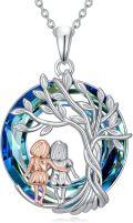 wholesale TOUPOP Sisters Gifts From Sister 925 Sterling Silver Tree Of Life Sister Necklace Crystal Jewelry Birthday Christmas Gifts For Women Daughter Friends -0-0