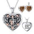 TOUPOP Sterling Silver Rose Heart Locket Pendant Necklace Gift Always In My Heart-0-0