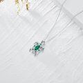 wholesale 925 Sterling Silver Turtle Pendant With Green Gemstones-0-2