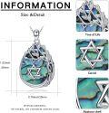 wholesale 925 Sterling Silver Abalone Shell Star of David Tree of Life Pendant Necklace for Women Gifts-0-3
