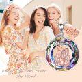 wholesale 925 Sterling Silver Rainbow Crystal Sisters Forever Love Pendant Necklace for Women-0-1