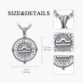 wholesale Sterling Silver Stone Zodiac Necklace 12 Constellation Horoscope Pendant-0-11