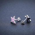 wholesale 925 Sterling Silver Pink Opal Starfish Stud Earrings - Ocean Beach  for Her-0-5