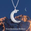 wholesale TOUPOP Moon Necklace For Women April Birthstone Necklace For Women 925 Sterling Silver Crescent Moon Pendant Necklace Moon Gifts For Women Birthday Christmas Gifts For Women Sister Mom Friend Wife -0-2