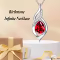 TOUPOP 925 Sterling Silver Teardrop Birthstone Infinity Necklace-0-2