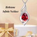 TOUPOP 925 Sterling Silver Teardrop Birthstone Infinity Necklace-0-2