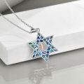 wholesale 925 Sterling Silver Cross & Star of David Pendant with Abalone Shell Inlay and 18 Chain - Religious Jewelry for Women Men Gifts-0-3