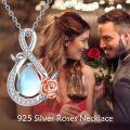 wholesale 925 Sterling Silver Teardrop Moonstone Rose Flower Infinity Pendant Necklace for Women Girls Grandma Gift-0-5